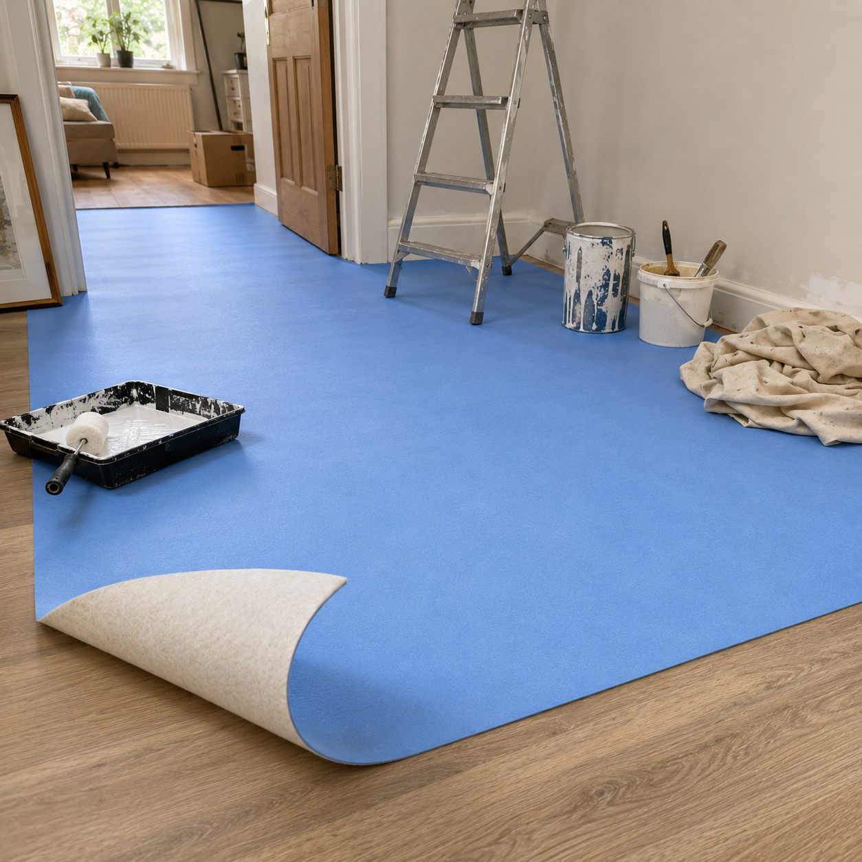 Self adhesive temporary floor protection cover for renovation | OpenView