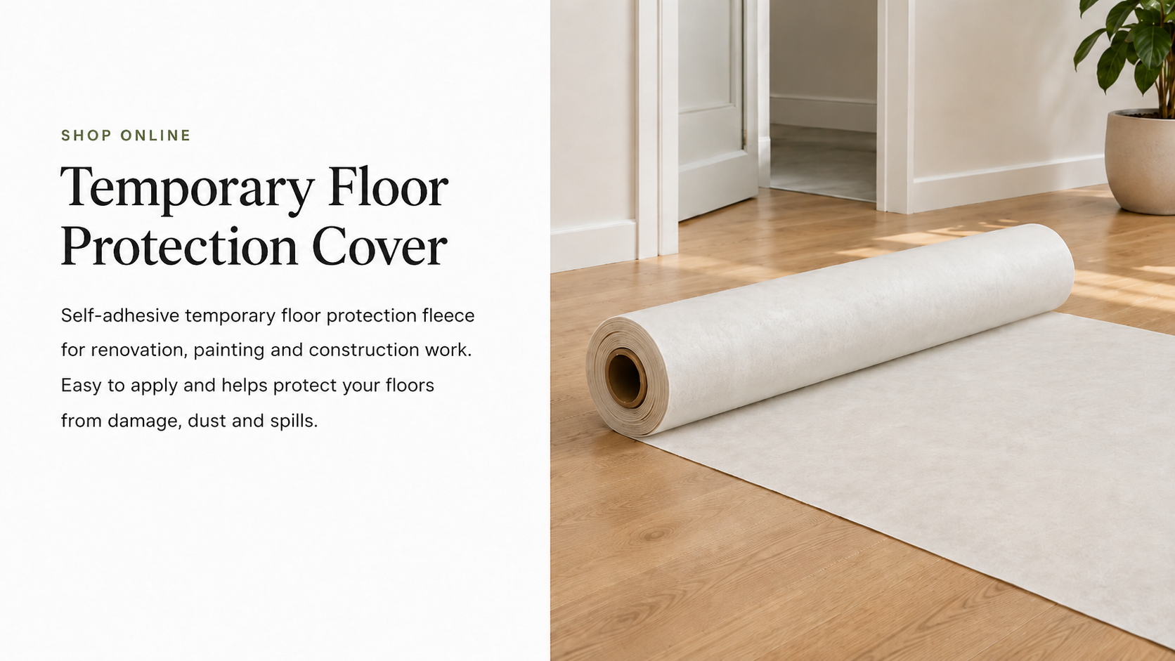 Self adhesive temporary floor protection cover for renovation | OpenView