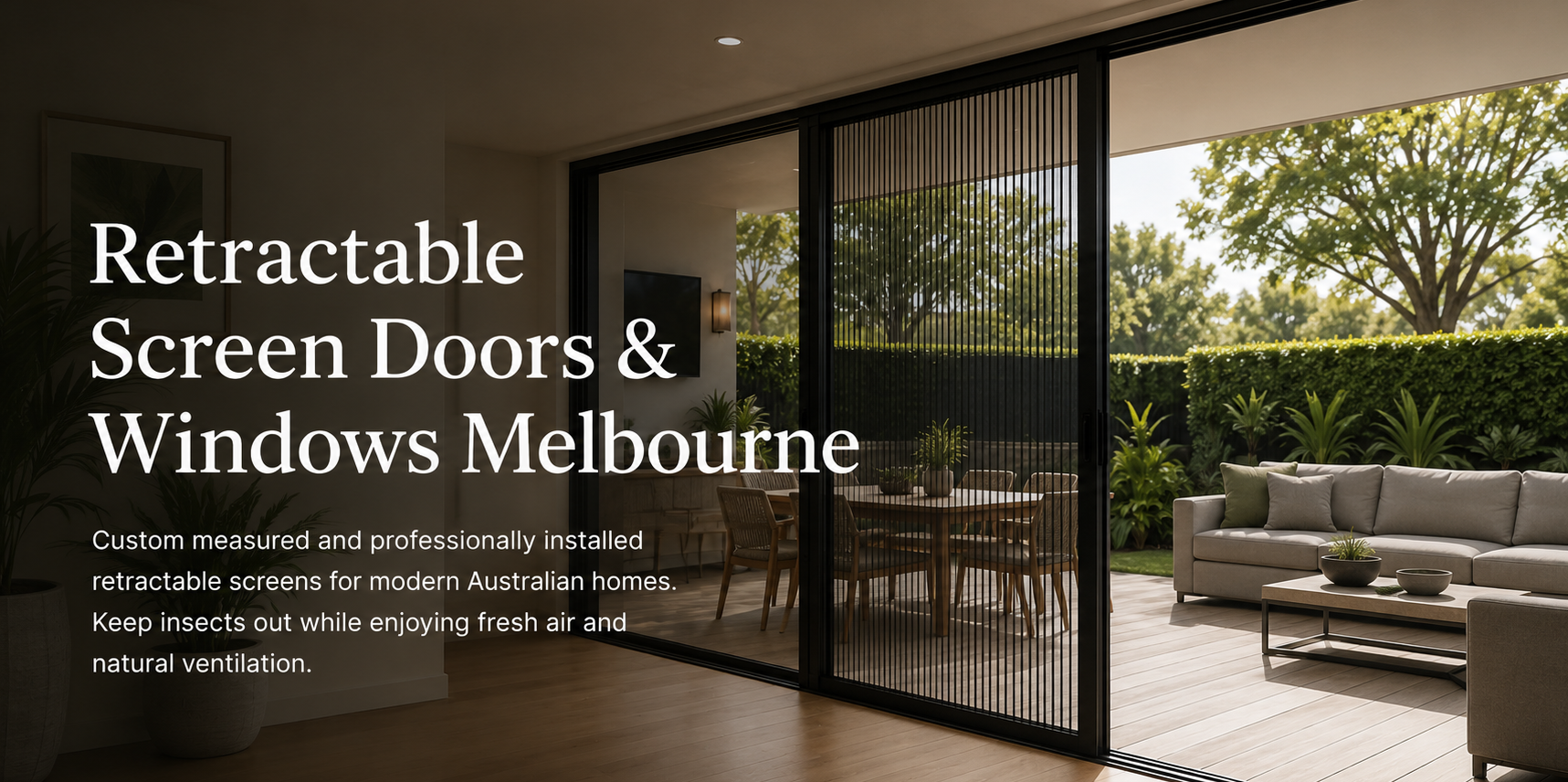 Custom invisible retractable screen doors for Melbourne homes | OpenView