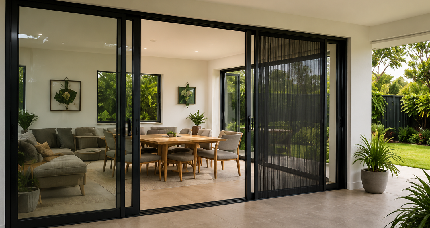 A Clean, Modern invisible retractable screen doors for Melbourne home | OpenView