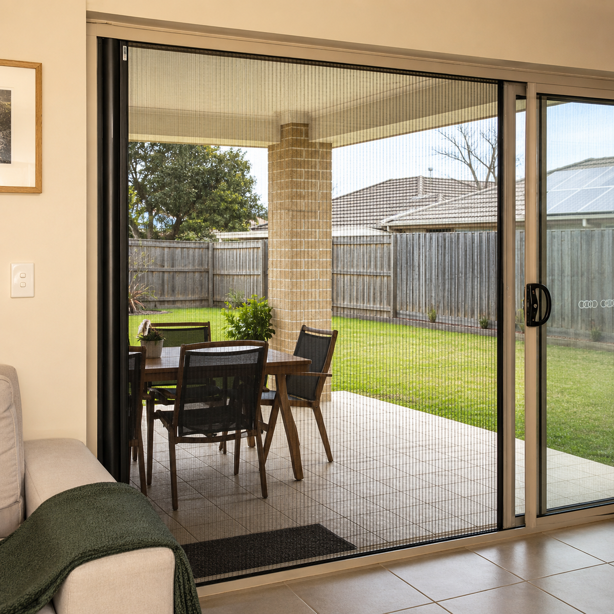 Invisible retractable screen door installation project in Burwood