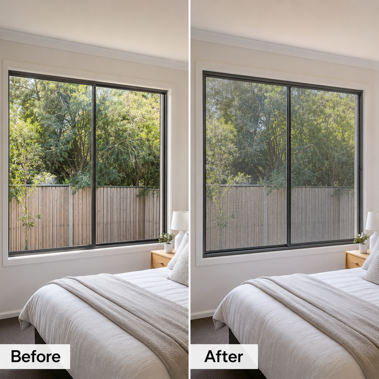 Invisible retractable screen window installation project in Croydon