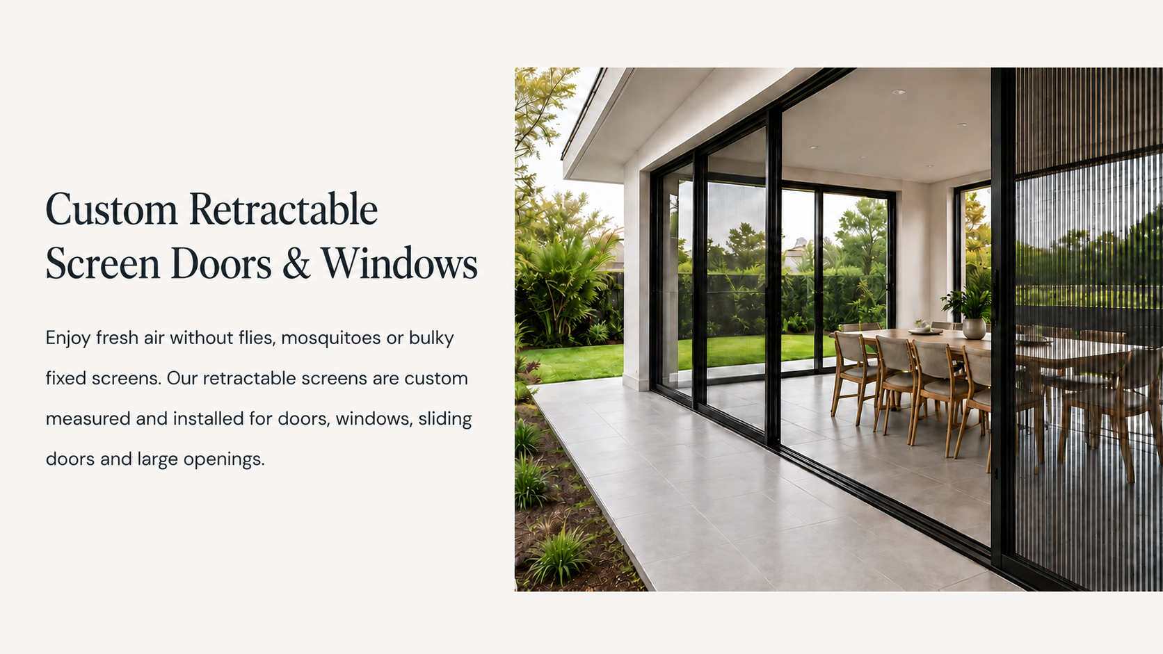 Custom invisible retractable screen door for sliding doors in Melbourne | OpenView